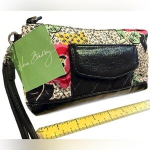 Vera Bradley Multicolor Floral Wristlet with Black Accents 7.5”x 4”x 1.5” NWT